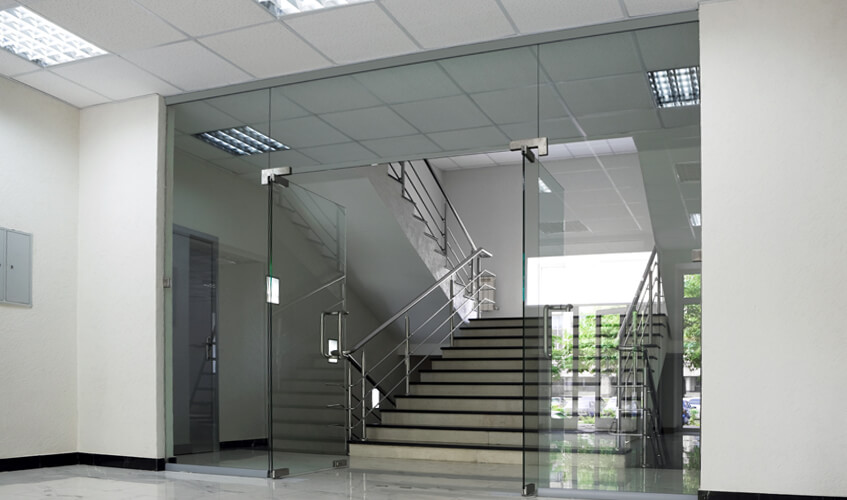 Framless Glass Aluminium Shop Front Door